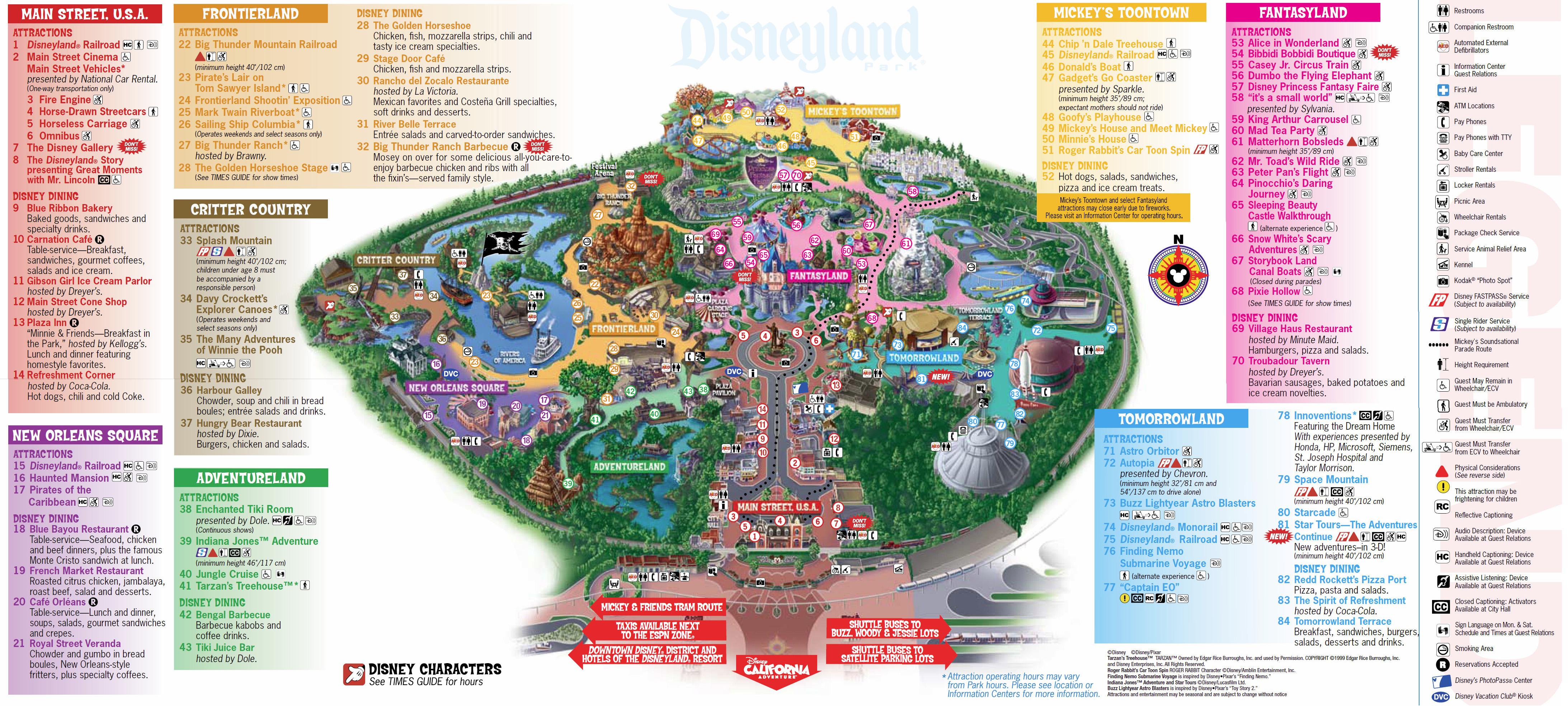 Карта парка Disneyland