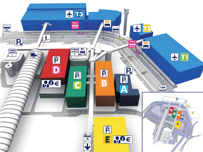 Схема аэропорта Рима. Прилет.